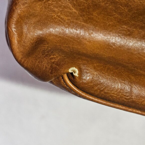 Madison West Vintage Camel Brown Faux Leather Handbag Purse Boho Cottagecore - Picture 7 of 16